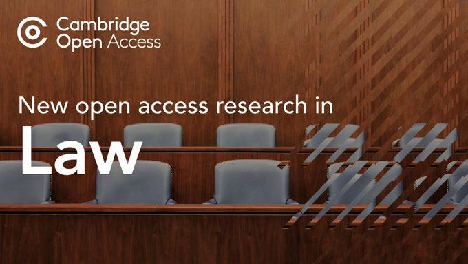 stock image of a jury box with superimposed text "Cambridge Open Access: new open access research in Law"