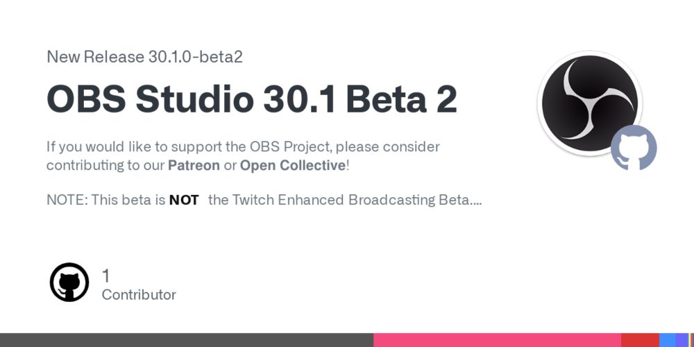 Release OBS Studio 30.1 Beta 2 · obsproject/obs-studio