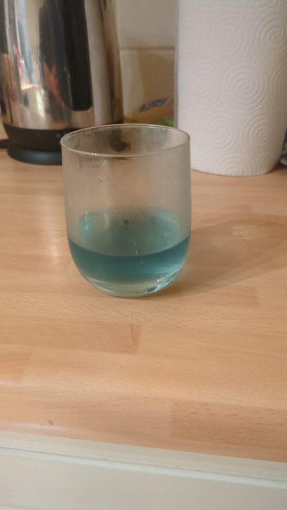 A blue cocktail 