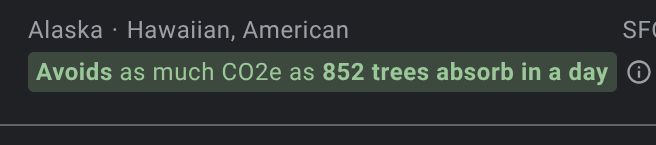 "Avoids as much CO2e as 852 trees absorb in a day"