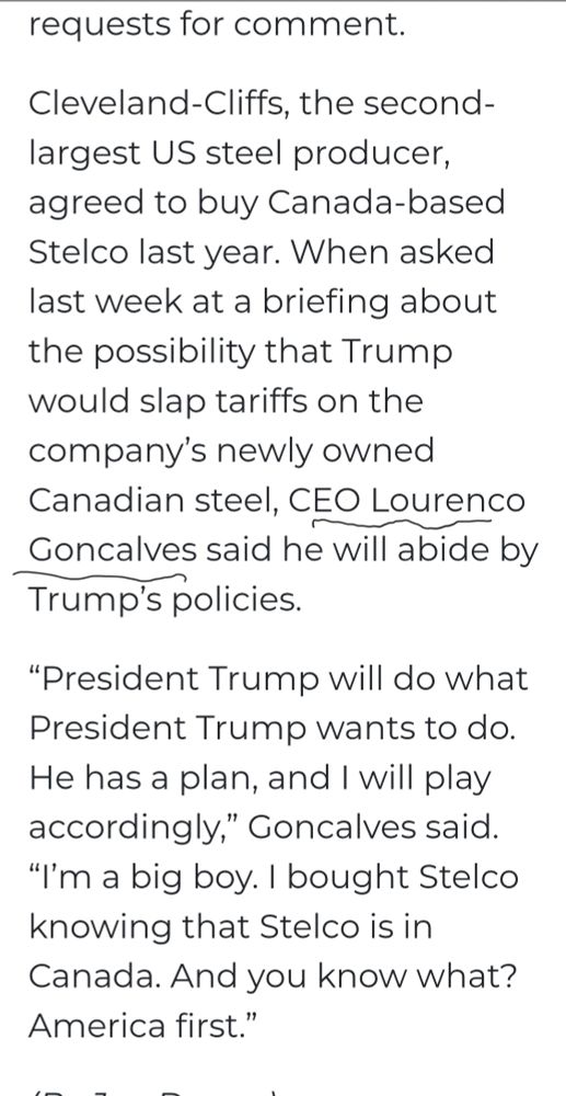 Ohio Steel CEO isn't concerned with steel tariffs. 
