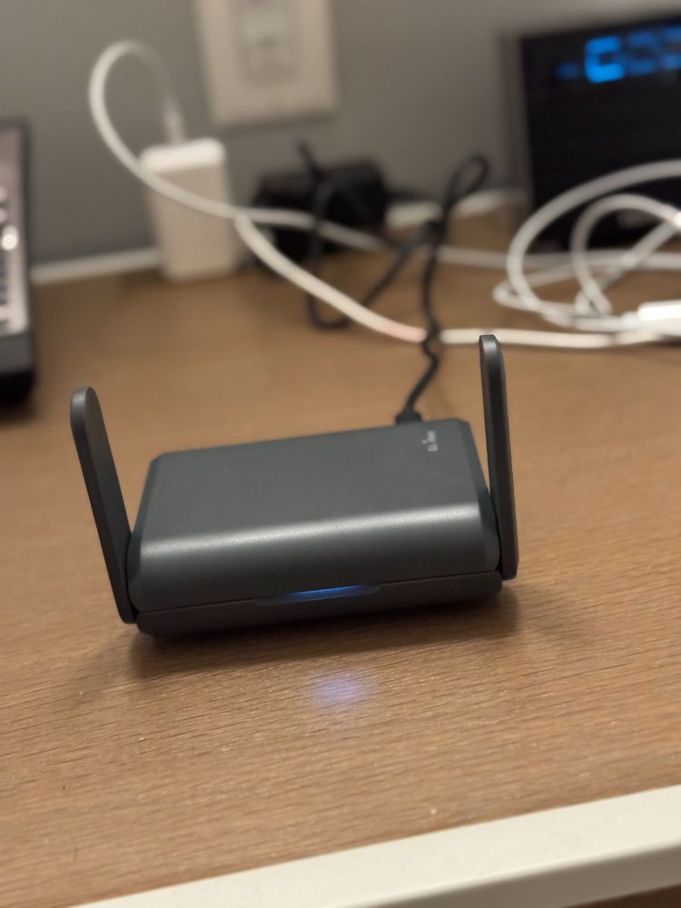 Travel router configured to my home router and other VPNs ready to go.