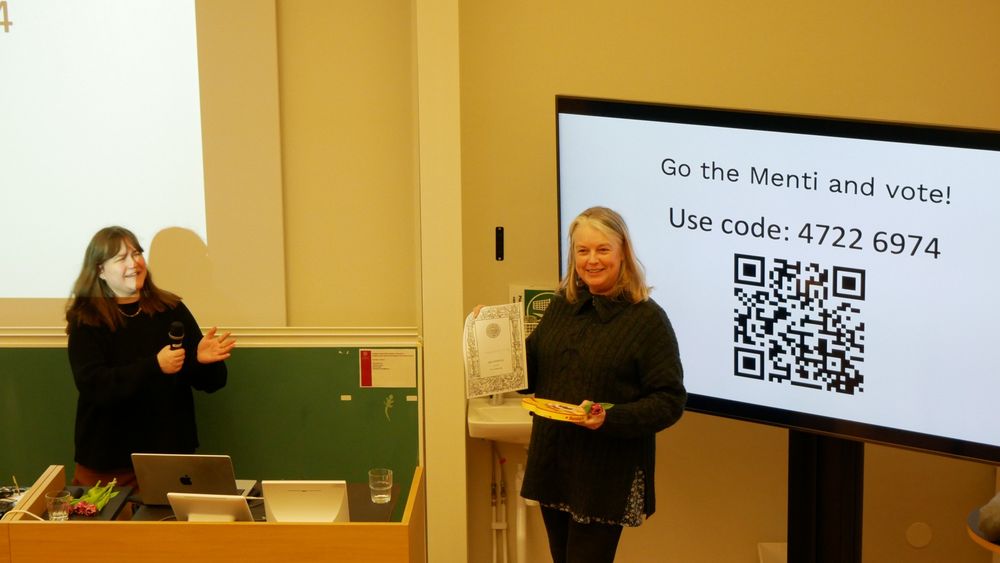 Anna got the Funniest Talk award for a talk on correlation & causation with a fun data-driven example