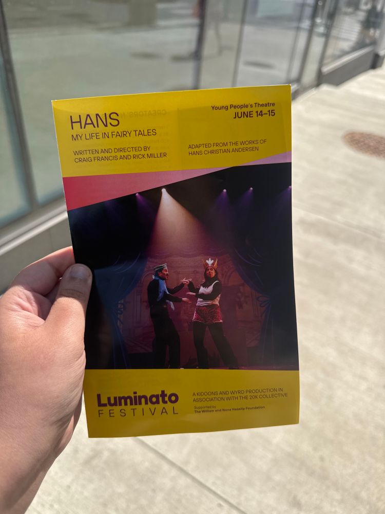 a show program for HANS: My Life in Fairytales at Luminato festival 