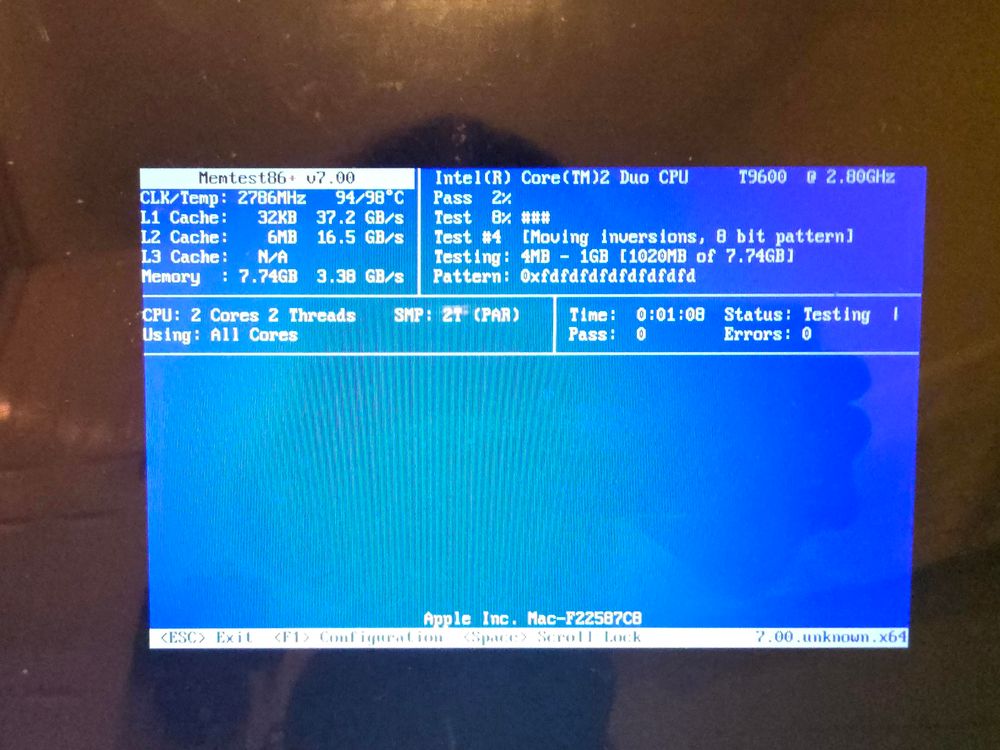 testing screen on Mint Linux installation, testing space