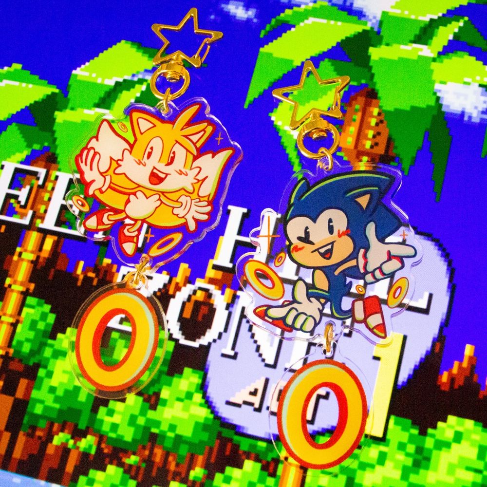 Llavero de Sonic y Tails, del videojuego Sonic