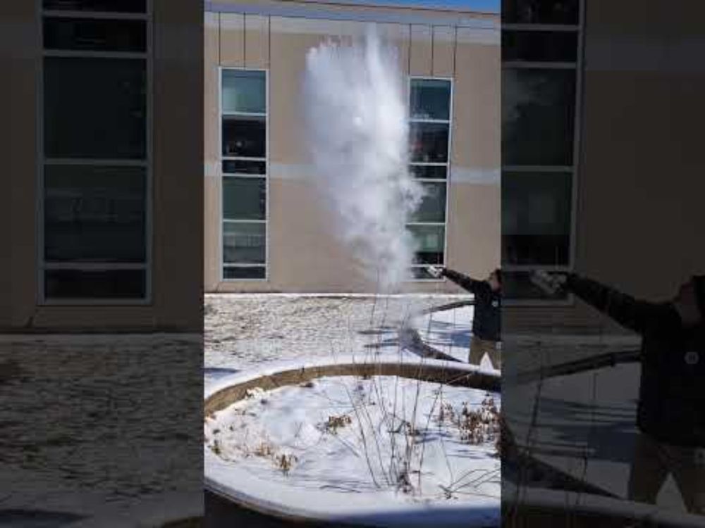 Hot water meets cold air