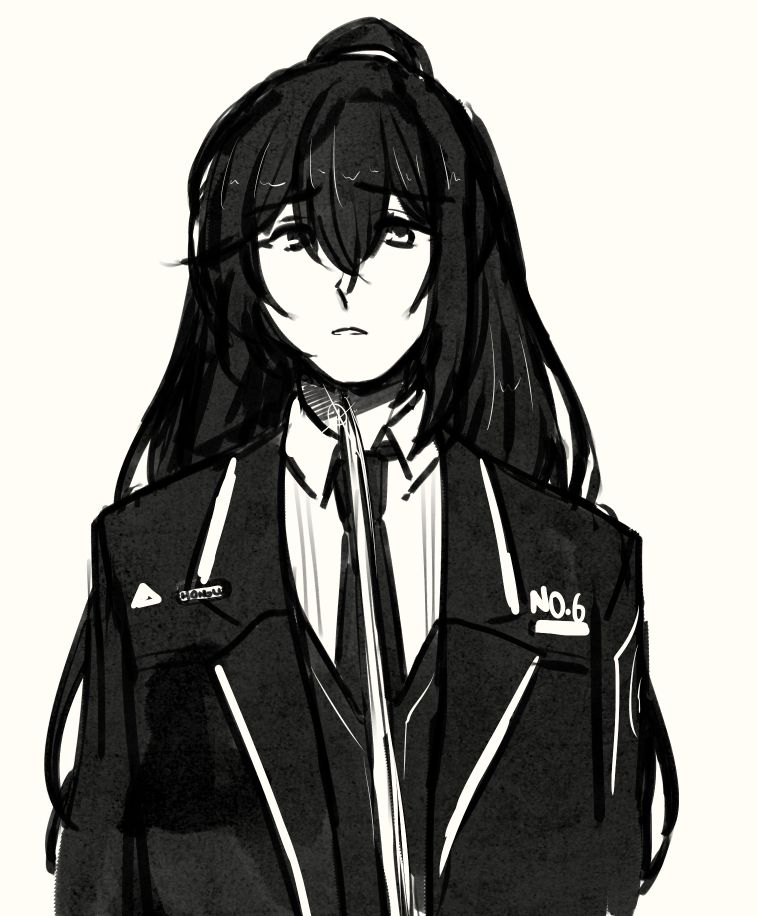 monochrome sketch of hong lu from limbus company