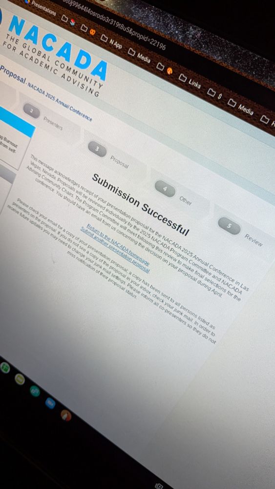 Submission successful website for a NACADA conference proposal 