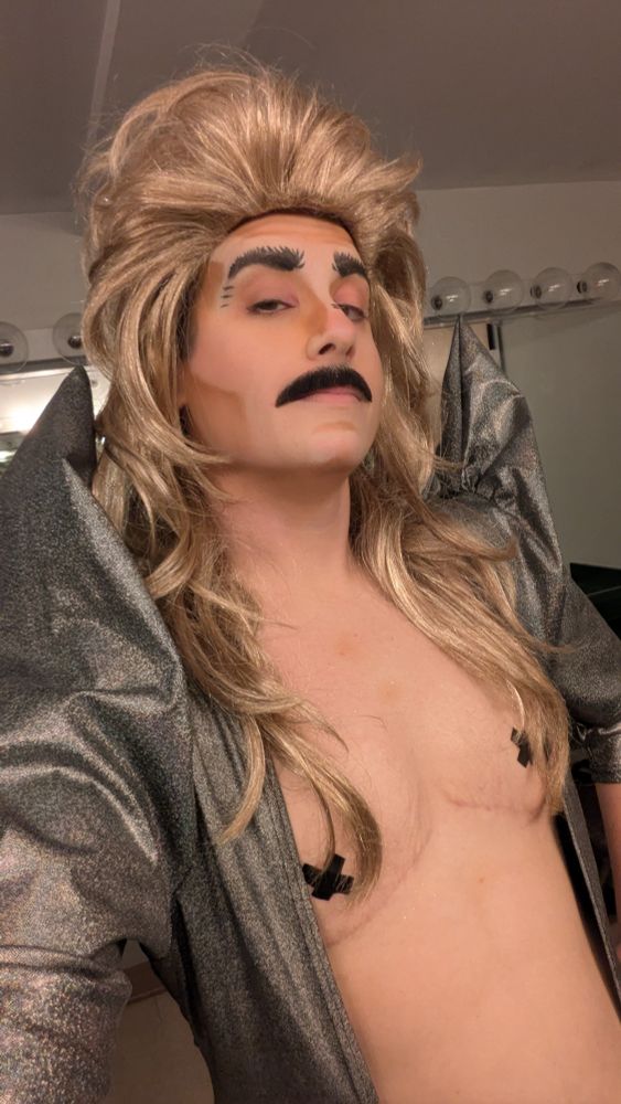 A trans male drag king, lookin slutty