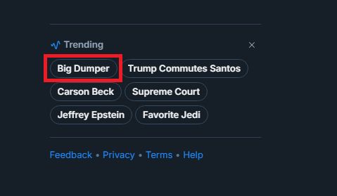 the term "Big Dumper" is trending on Bluesky