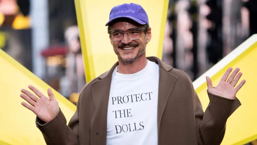 Pedro Pascal in a Protect the Dolls shirt