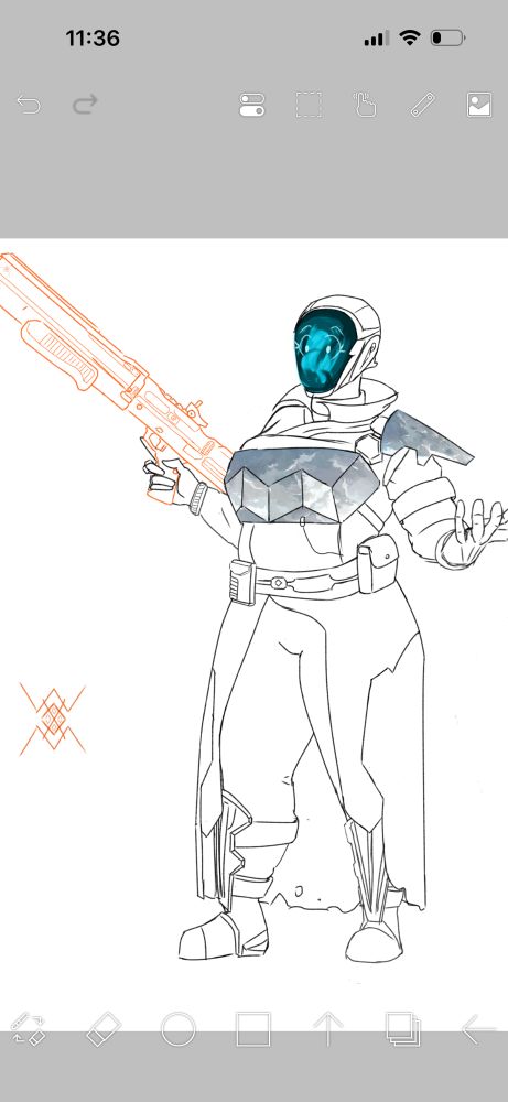 Work in progress for reference sheet for my Stormcaller, Birdy. She’s wielding an Invective and wearing an Apotheosis Veil.