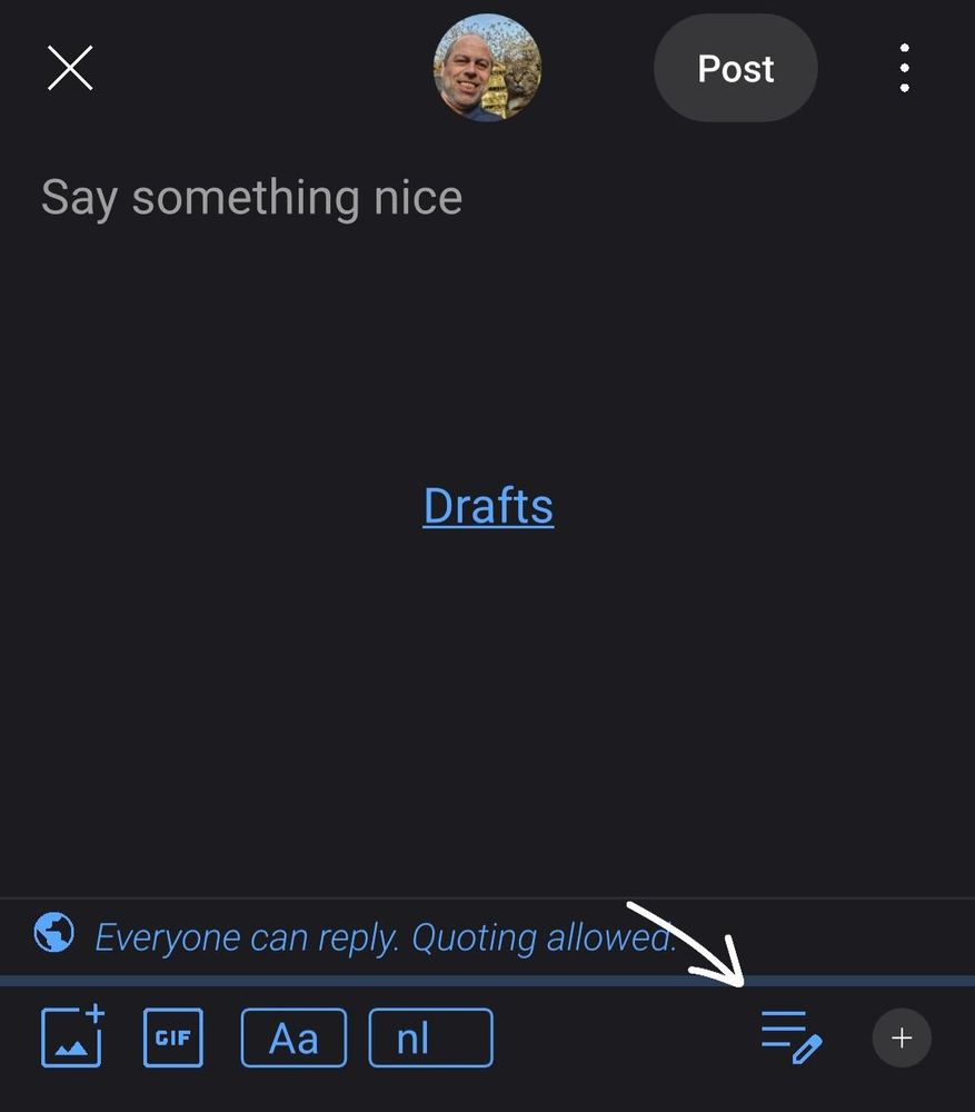 Tap the editor mode button to switch to the document editor