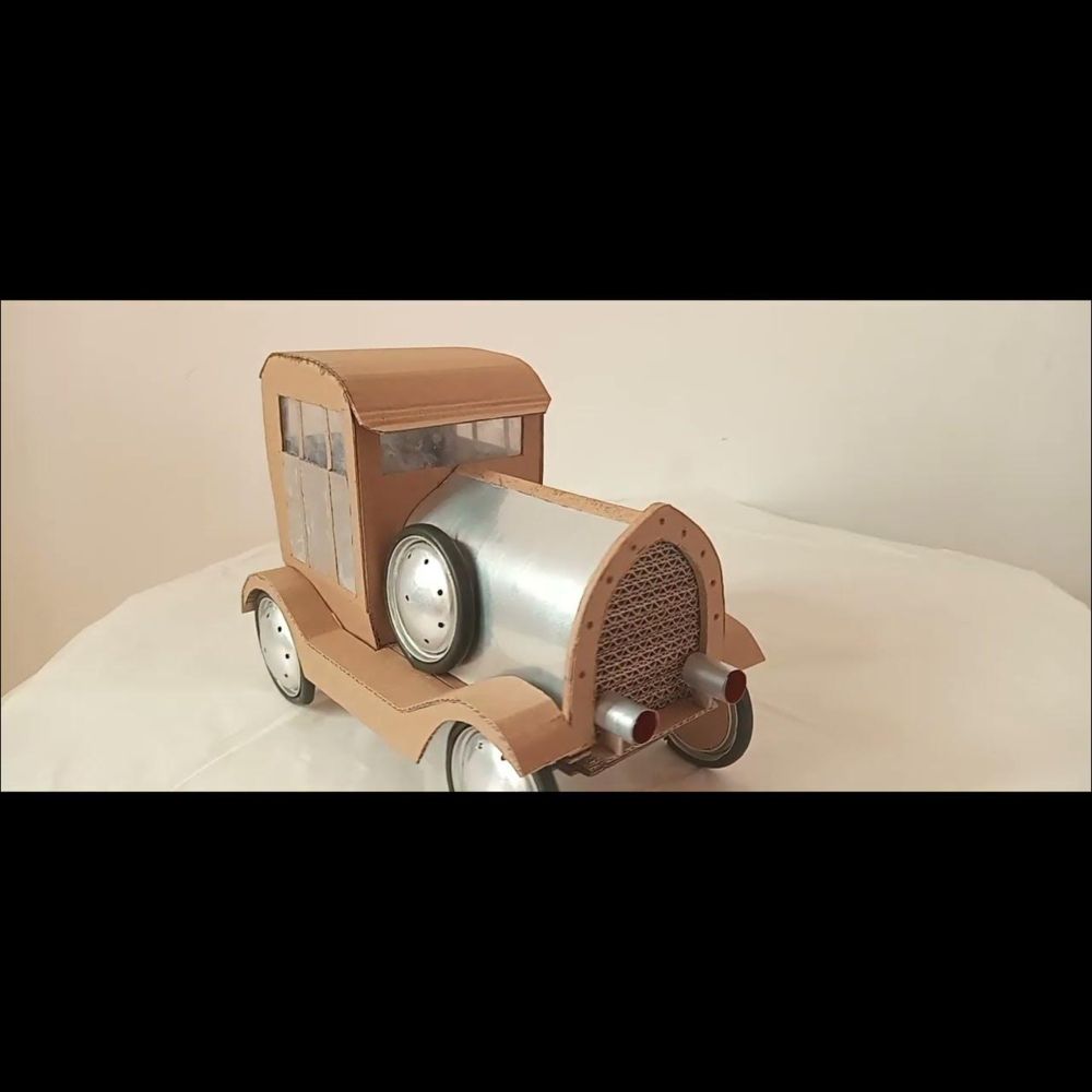 Antique Car wiht cardboard,  How to make ?  #antique #car #oldcar #amazing #youtuber #classic #how