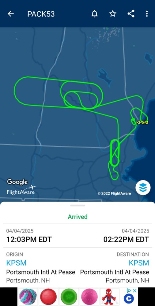 a flight path of a pretty damn big plane that just went over my house a bit ago and apparently was flying in circles over Boston for who knows what reason.