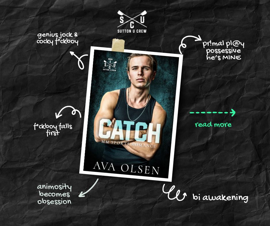 Book cover reveal with blond model with crossed arms and the title Catch by author Ava Olsen