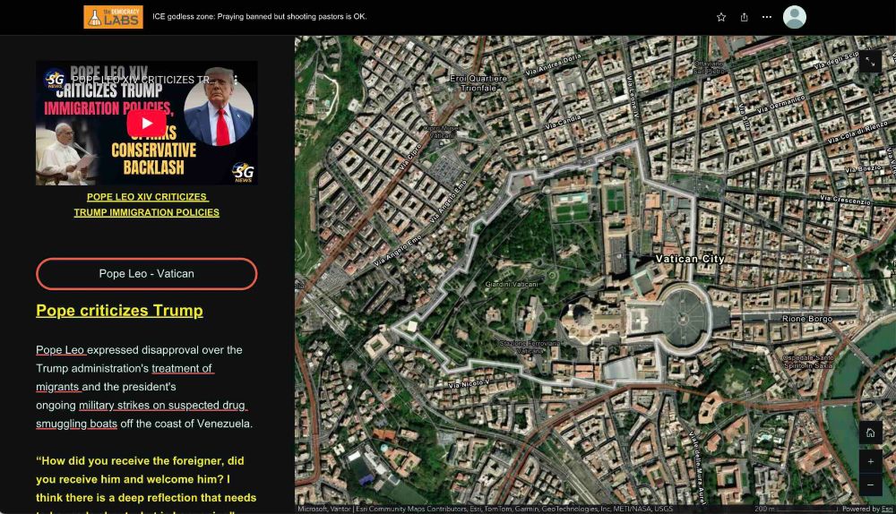 ICE godless zone in Chicago where praying banned but shooting pastors is fine. See what Pople Leo XIV had to say.