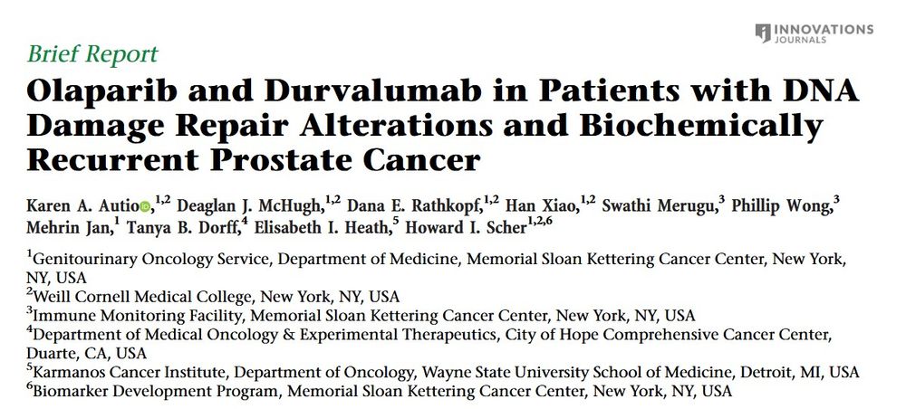 Cover page of Olaparib and Durvalumab in Patients with DNA Damage Repair Alterations and Biochemically Recurrent Prostate Cancer 