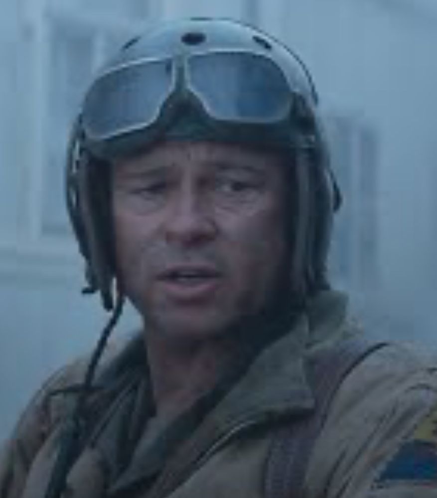 Brad Pitt in Fury in the gunner’s seat of a tank
