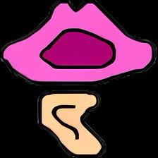 A simple drawing of an ear and a mouth but it accidentally looks suggestive