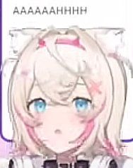 Mococo, with a scared expression. The text above her head reads "AAAAAAHHHH"