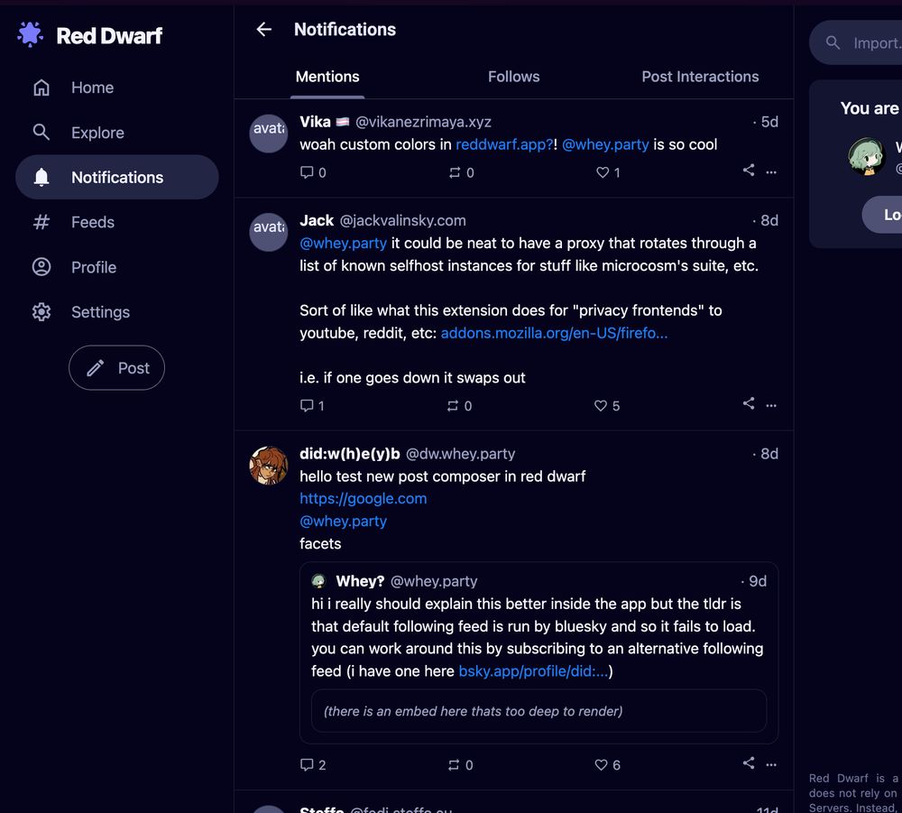 screenshot of reddwarf.app