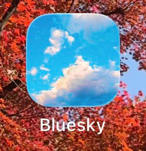 Screenshot of the bluesky app on the homepage. Has the original cloud icon instead of the current marshmallow butterfly.