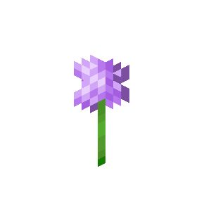 Isometric rendering of the allium flower from Minecraft