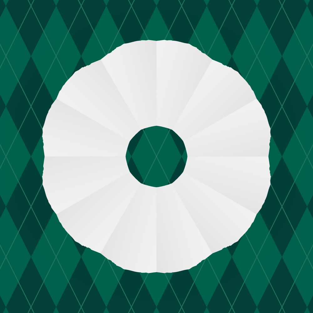 A paper snowflake design. It takes the shape of a bagel, a very uninteresting snowflake shape.