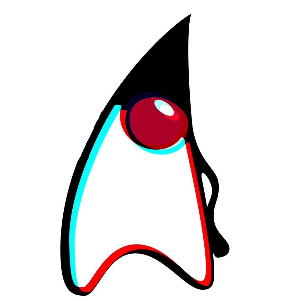 Java duke but edited to have the same blue and red artifacting tiktok's logo has