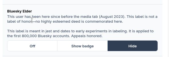 bluesky elder label: hidden