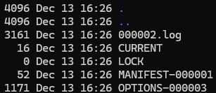 console output from ls-la
