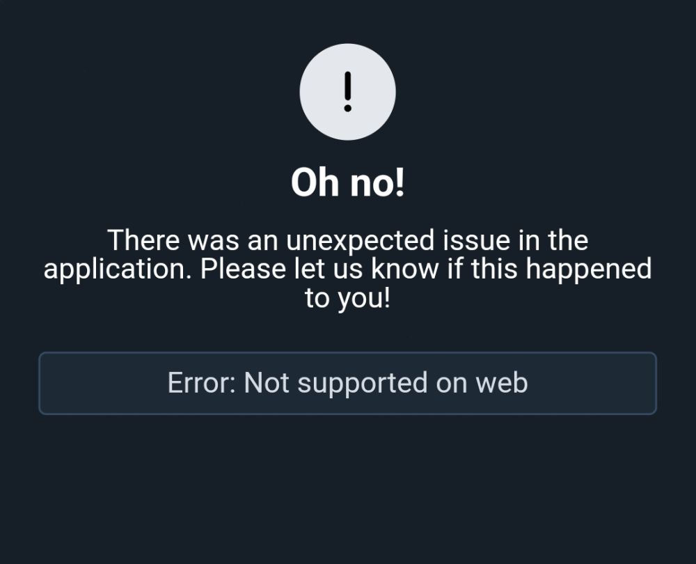 Error: not supported on web