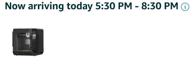 Now arriving today 5:30 PM - 8:30 PM
